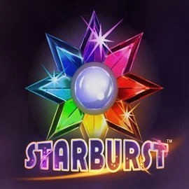 Slots logo of Starburst from NetEnt at Gonzabet Casino